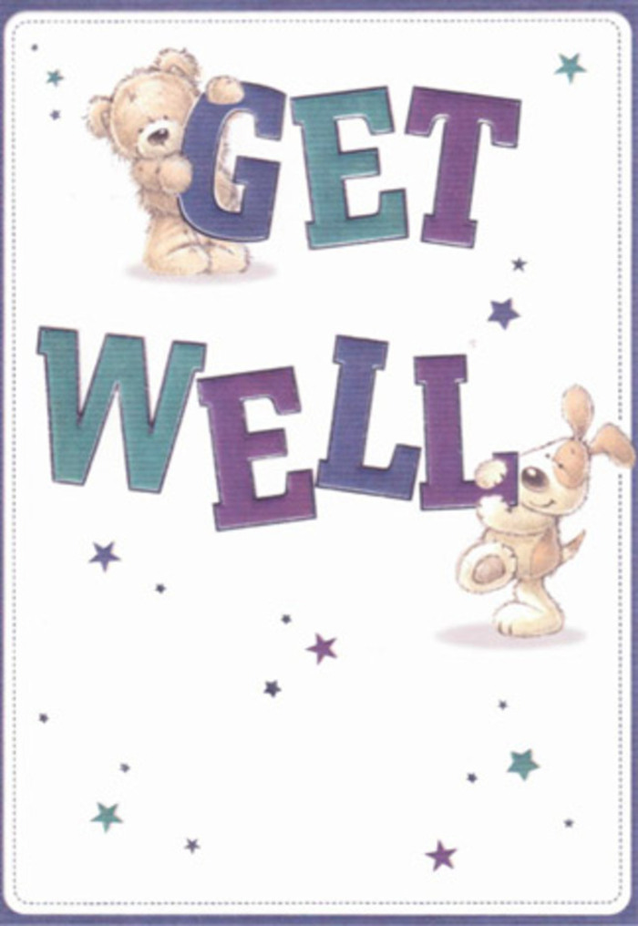 This radiant get well card, inspired by the warmth of Stamford Hill, celebrates hope and gentle encouragement with a delightful illustration. At its center, a plush bear and a cheerful puppy, their soft fur rendered with almost touchable detail, play joyfully amid a scattering of twinkling stars. The large, confident letters spelling out 'Get Well' anchor the design in a sense of resilience, shaded with lively purples and fresh aquas-colours that recall the diversity and vibrancy of Stamford Hill's bustling community markets. The tactile quality of each element invites the viewer to imagine the softness of the animals' coats, like running your hand over a perfectly wrapped bouquet. The stars, artfully arrayed, feel much like well wishes fluttering down Amhurst Park Road or along the high street, each one carrying a message of care. The creamy backdrop keeps the mood light and comforting, reminiscent of early morning light filtering onto Stamford Hill's quiet streets. Sending this card with a thoughtfully arranged bouquet becomes a complete gesture of positivity and heartfelt reassurance-something Flower Delivery Stamford Hill has often seen bring smiles to the community, from Victorian terraces to leafy garden flats.