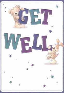 Brimming with comfort and gentle joy, this illustrated get well card radiates the unique warmth of Stamford Hill's communities. A fluffy teddy gently holds the top of the word 'GET,' while a playful puppy, all floppy ears and wagging tail, nuzzles against the solid 'WELL' below. Each friendly figure is lovingly detailed to evoke the nurturing presence familiar to many in Stamford Hill, perhaps mirroring a comforting stroll down Amhurst Park on a bright afternoon. The generous shapes and expressive eyes of these two companions convey a profound sense of caring, their presence like a bouquet arranged to soothe a friend convalescing nearby. Jewel tones of purple and teal give the hand-lettered greeting a modern vibrancy against the pristine white backdrop, while scattered stars dance across the composition-each one a small wish for hope and healing. As one who crafts blooms at a local florist, I recognize the same mindful thought in every detail; every element, from the inviting textures to the clear space, designed to bring peace and positivity-much like a surprise delivery brightening a home in Stamford Hill or along Seven Sisters Road. The entire scene, full of innocence and encouragement, is a ready reminder that small gestures crafted with true intent can make the world feel more caring and bright.